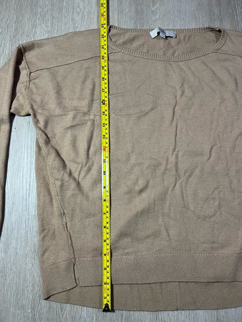 Beige / Tan Cozy Minimalist Timeless Chic Oversized Crewneck Sweater - Picture 7 of 9